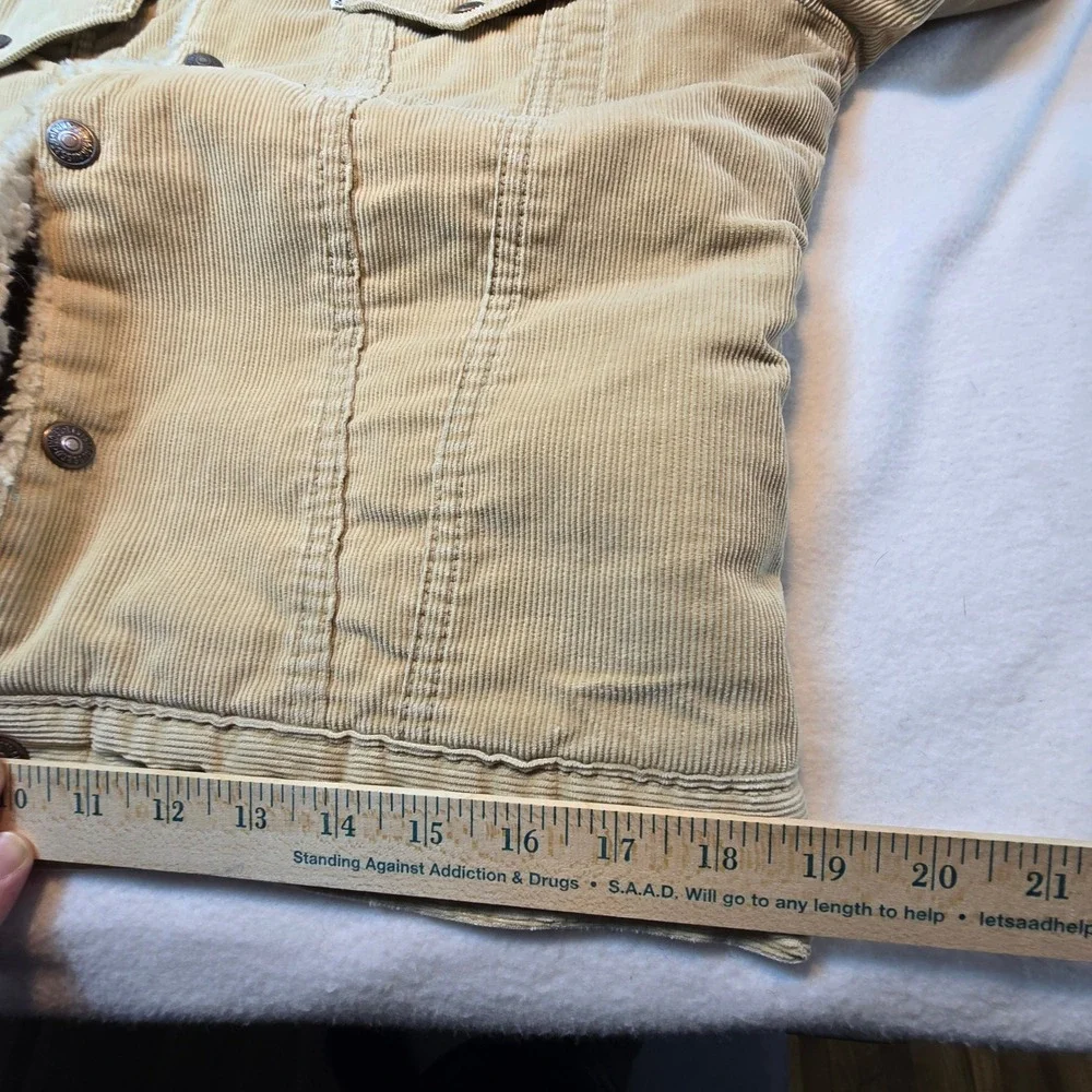 Vintage Levis Beige Corduroy Sherpa Lined Trucker Jacket Mens Large 42 USA 70506 - Picture 11 of 16